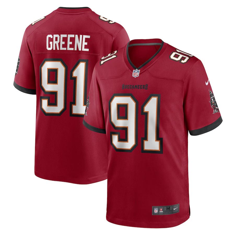 Men Tampa Bay Buccaneers #91 Mike Greene Nike Red Game Player NFL Jersey